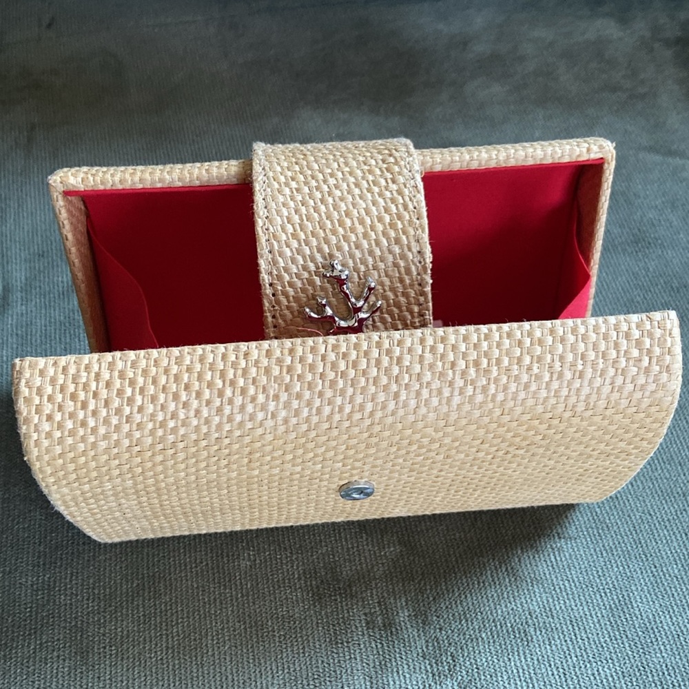 India Hicks x Crabtree & Evelyn Island Living Paper Straw Clutch Bag Minaudière - Picture 4 of 13